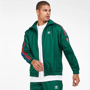 Adidas Trefoil 3 stripes track jacket green size L